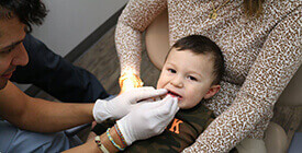 baby having teeth checked