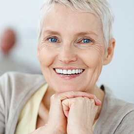 woman with blue eyes smiling